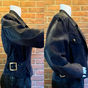 Danier Blue Suede Moto Jacket