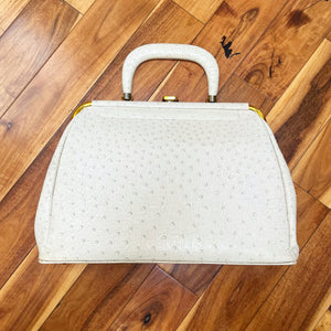 JR USA Cream 'Ostrich' Handbag