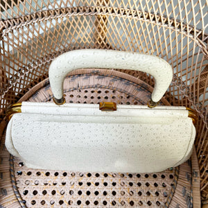 JR USA Cream 'Ostrich' Handbag