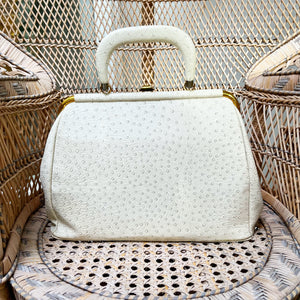 JR USA Cream 'Ostrich' Handbag