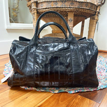 Load image into Gallery viewer, Black Eel Skin Duffle Bag
