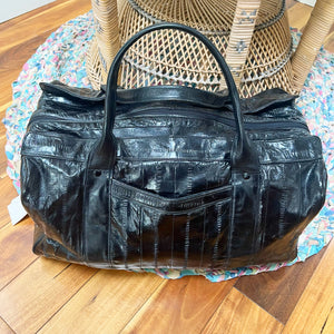 Black Eel Skin Duffle Bag