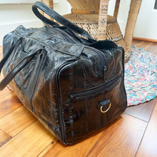 Load image into Gallery viewer, Black Eel Skin Duffle Bag
