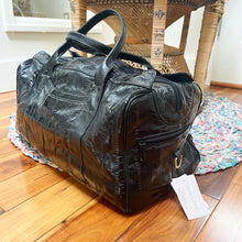 Load image into Gallery viewer, Black Eel Skin Duffle Bag
