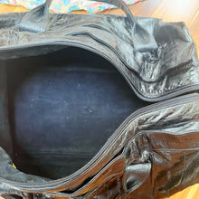 Load image into Gallery viewer, Black Eel Skin Duffle Bag
