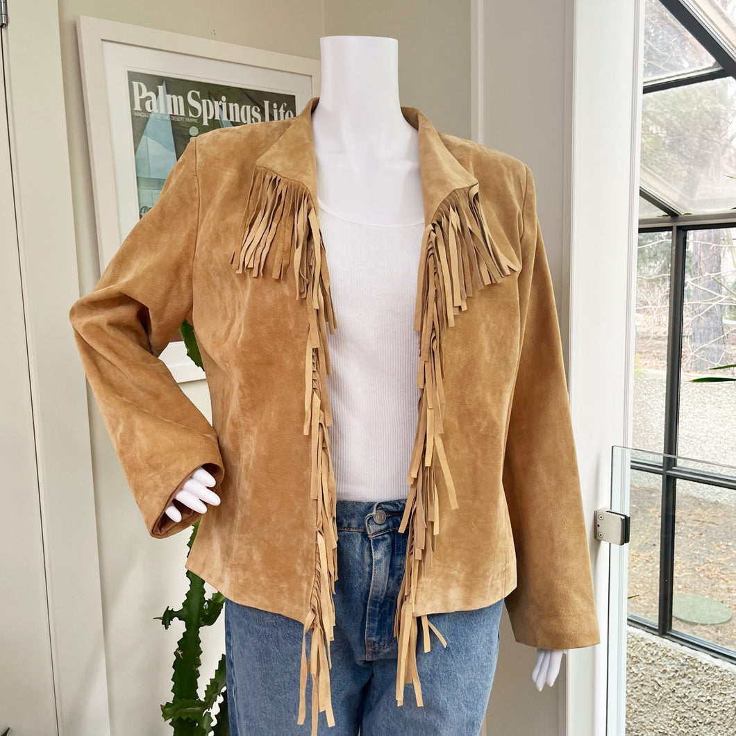 Tan Suede Fringe Jacket