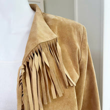 Load image into Gallery viewer, Tan Suede Fringe Jacket
