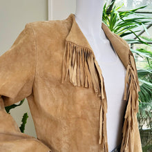 Load image into Gallery viewer, Tan Suede Fringe Jacket
