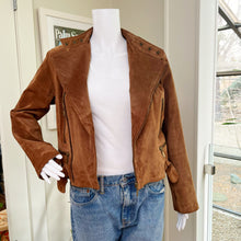 Load image into Gallery viewer, EMC Caramel Suede Moto Jacket
