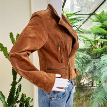 Load image into Gallery viewer, EMC Caramel Suede Moto Jacket
