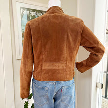 Load image into Gallery viewer, EMC Caramel Suede Moto Jacket
