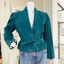 Load image into Gallery viewer, Club Pelle Teal Suede Jacket
