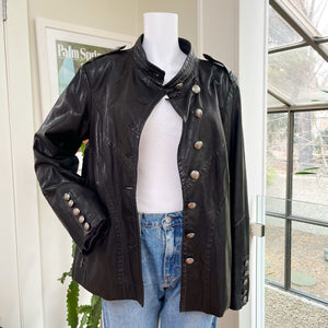 Danier Medallion Button Leather Jacket