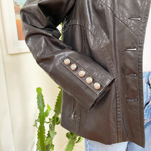 Danier Medallion Button Leather Jacket