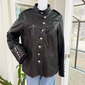 Danier Medallion Button Leather Jacket