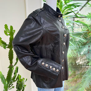 Danier Medallion Button Leather Jacket