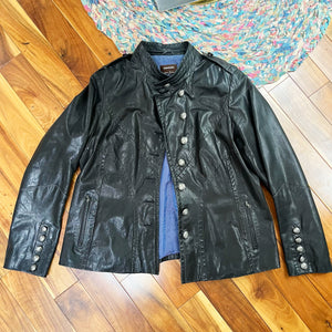 Danier Medallion Button Leather Jacket