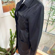 Load image into Gallery viewer, Danier Navy Leather Coat
