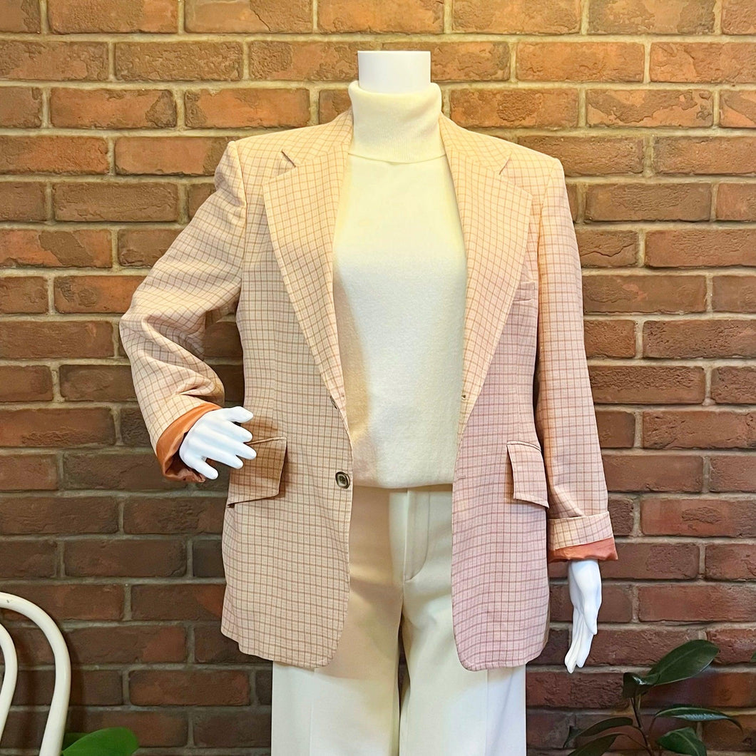 Peach Plaid Blazer