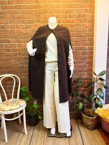 Brown Button Up Cape