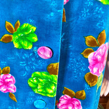 Load image into Gallery viewer, Turquoise Floral Velour Over Coat
