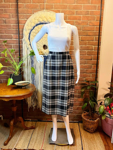 B&W Check Midi Kilt