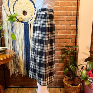 B&W Check Midi Kilt