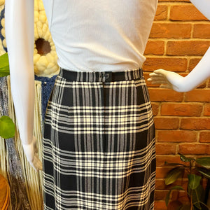 B&W Check Midi Kilt