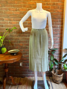 Clay Suede Midi Pencil Skirt