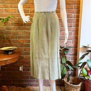 Clay Suede Midi Pencil Skirt