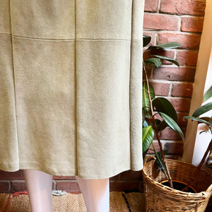 Clay Suede Midi Pencil Skirt