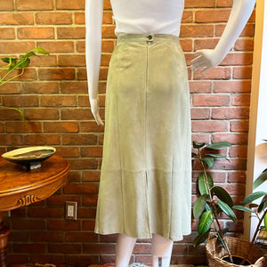 Clay Suede Midi Pencil Skirt