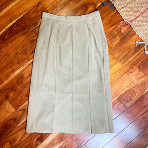 Clay Suede Midi Pencil Skirt