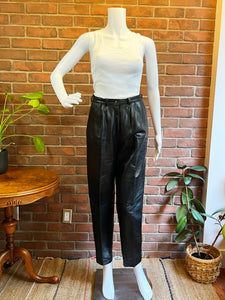 DiCapra Black Leather Pants