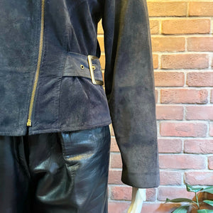 Danier Blue Suede Moto Jacket