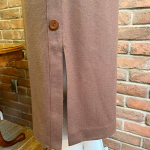 Simon Chang Brown Wool Pencil Skirt