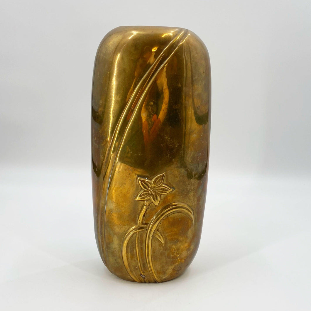 Tall Brass Lily Vase