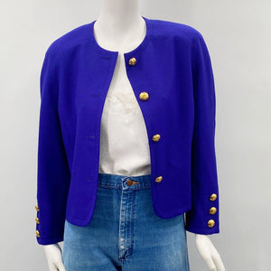 Mr Jax Indigo Gold Button Blazer