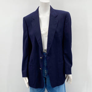 Merit Navy Wool Crest Blazer