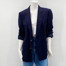 Load image into Gallery viewer, Merit Navy Wool Crest Blazer
