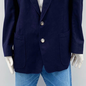 Merit Navy Wool Crest Blazer