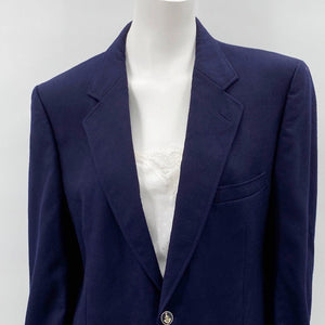 Merit Navy Wool Crest Blazer