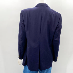 Merit Navy Wool Crest Blazer